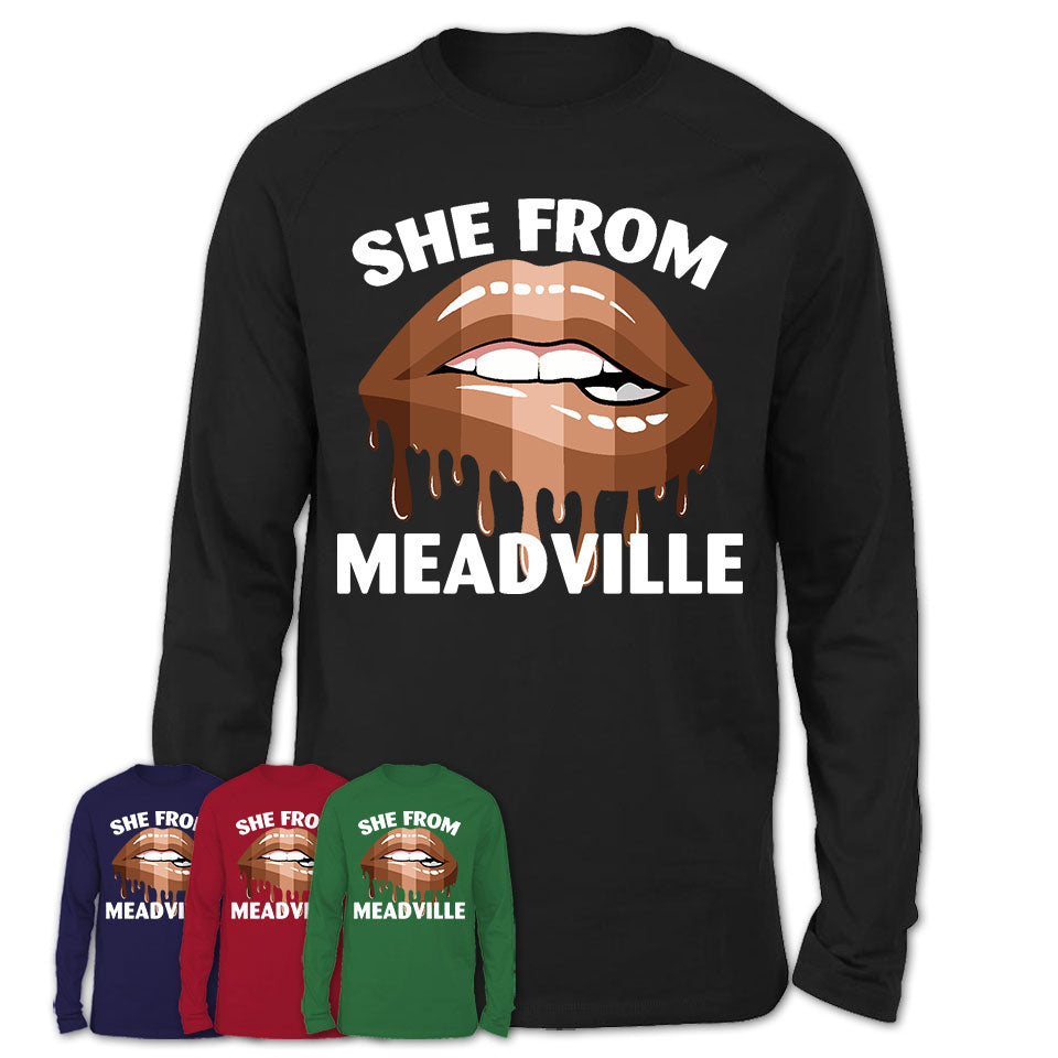 She From Meadville Pennsylvania T-Shirt Black Lives Matter Sexy Lips Girl Shirt