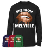 She From Melville New York T-Shirt Black Lives Matter Sexy Lips Girl Shirt