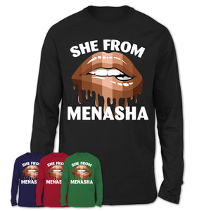 She From Menasha Wisconsin T-Shirt Black Lives Matter Sexy Lips Girl Shirt