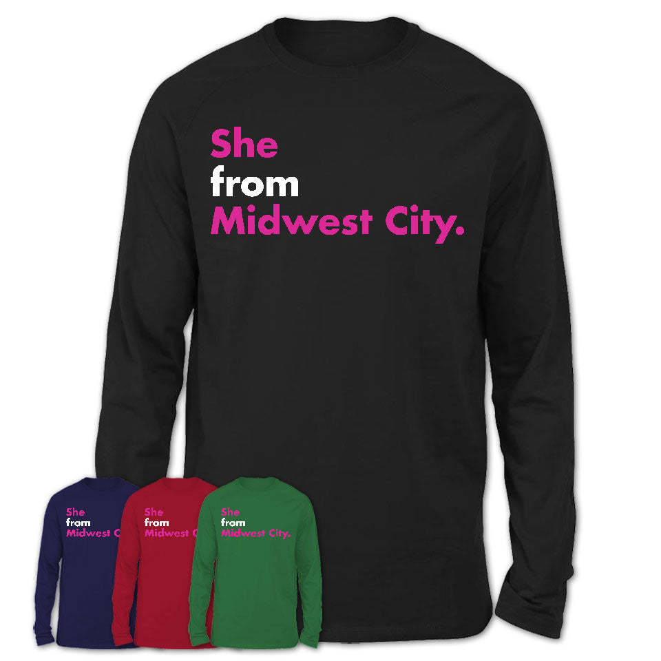She From Midwest City Shirt Oklahoma State Birthday Gift For Her