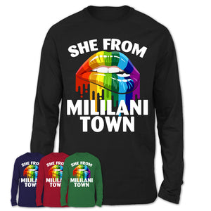 She From Mililani Town Hawaii T-Shirt LGBT Pride Sexy Lips Gift Shirt
