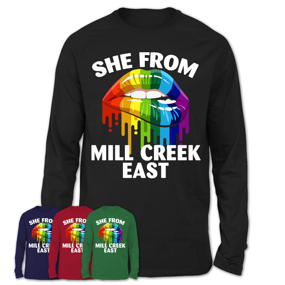 She From Mill Creek East Washington T-Shirt LGBT Pride Sexy Lips Gift Shirt