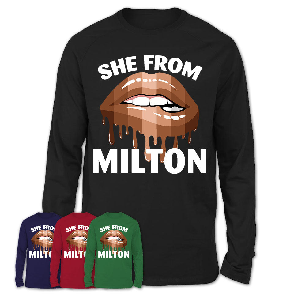 She From Milton Georgia T-Shirt Black Lives Matter Sexy Lips Girl Shirt