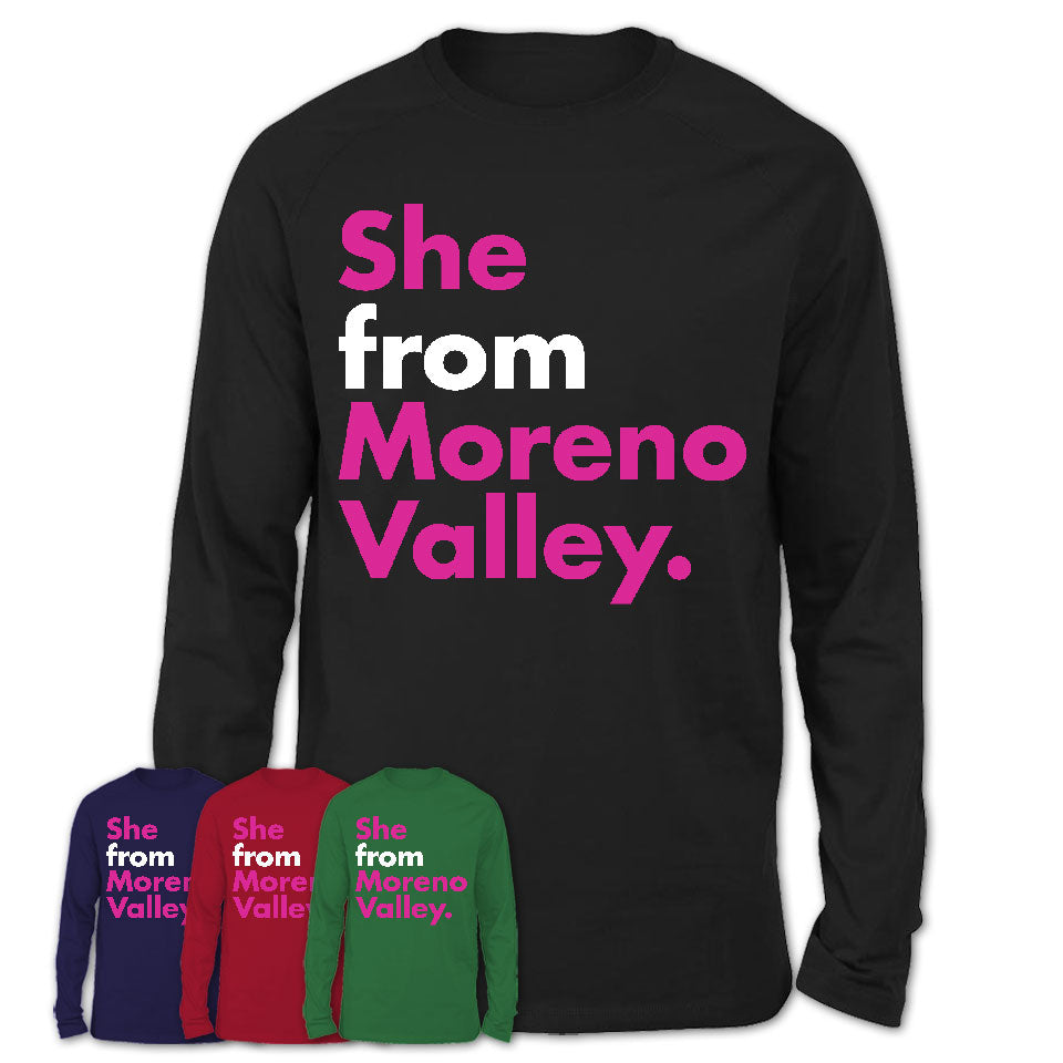 She From Moreno Valley Shirt California State Birthday Gift For Her