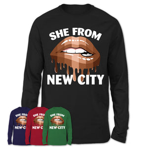 She From New City New York T-Shirt Black Lives Matter Sexy Lips Girl Shirt