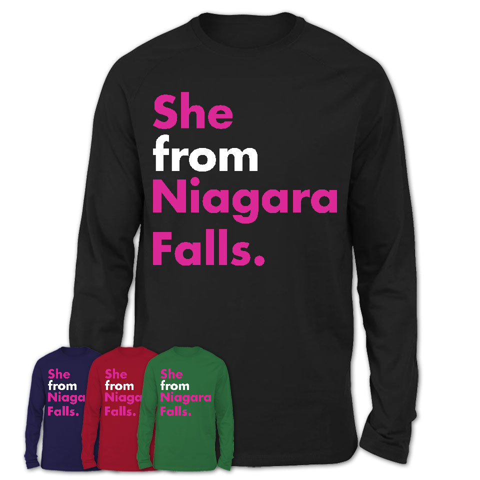 She From Niagara Falls Shirt New York State Birthday Gift For Her
