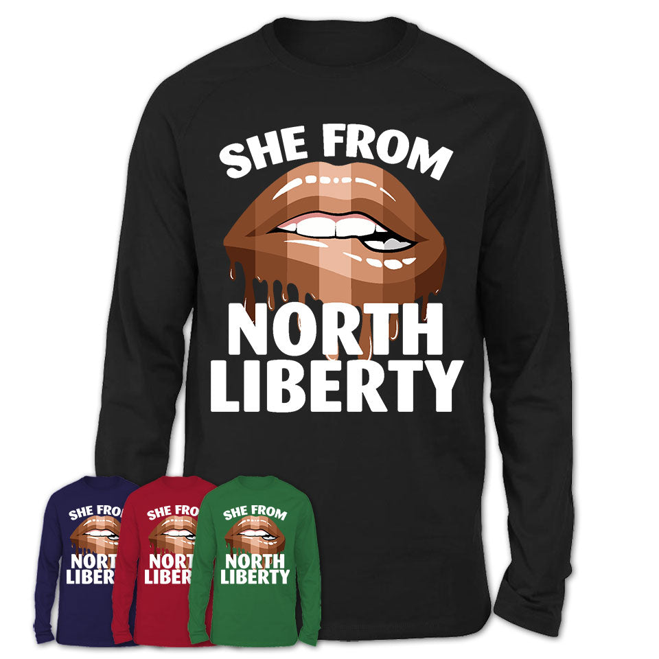 She From North Liberty Iowa T-Shirt Black Lives Matter Sexy Lips Girl Shirt