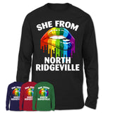 She From North Ridgeville Ohio T-Shirt LGBT Pride Sexy Lips Gift Shirt