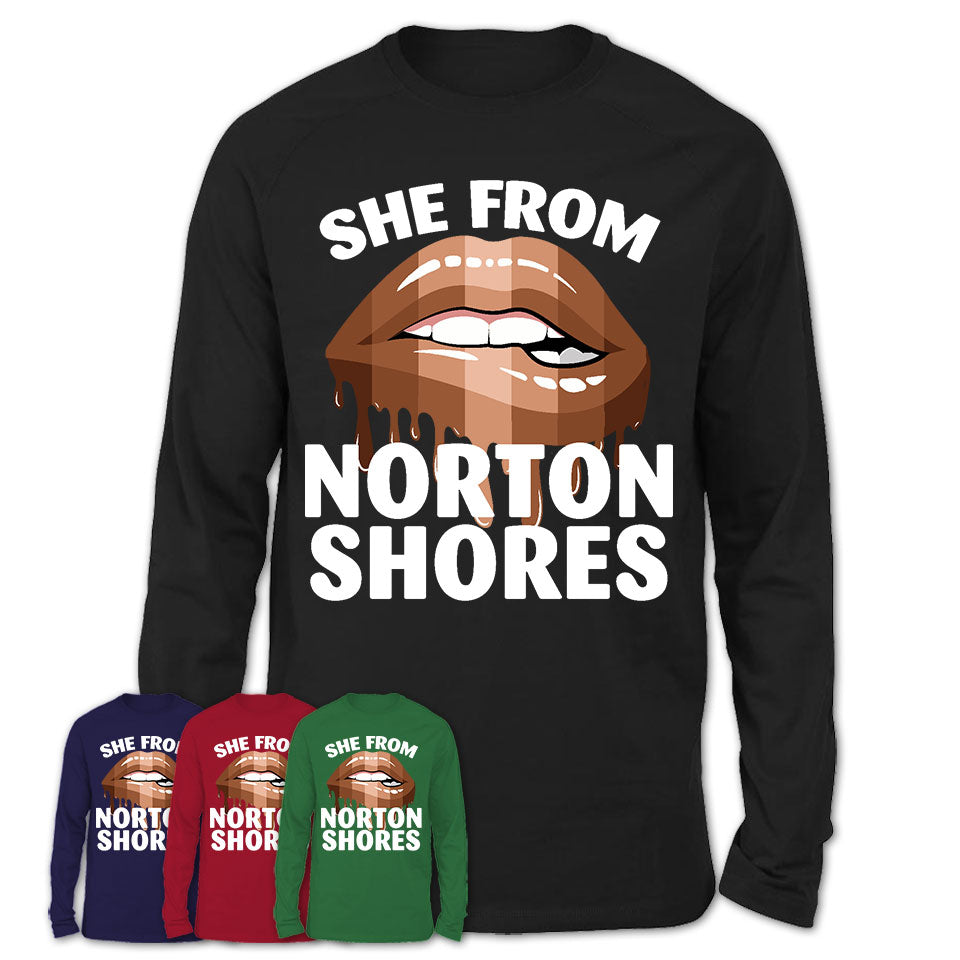 She From Norton Shores Michigan T-Shirt Black Lives Matter Sexy Lips Girl Shirt