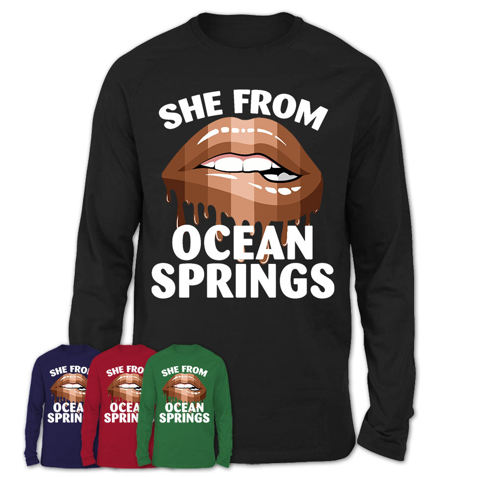 She From Ocean Springs Mississippi T-Shirt Black Lives Matter Sexy Lips Girl Shirt