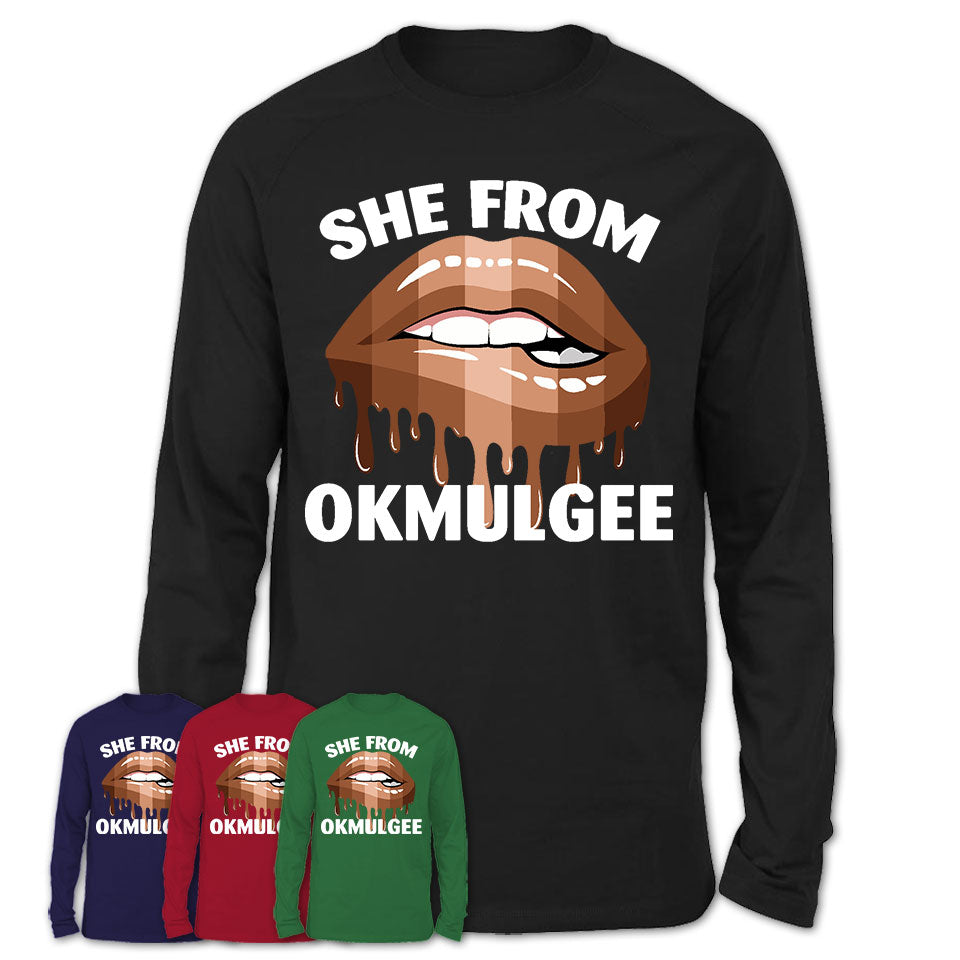 She From Okmulgee Oklahoma T-Shirt Black Lives Matter Sexy Lips Girl Shirt