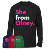 She From Olney Shirt Maryland State Birthday Gift For Her