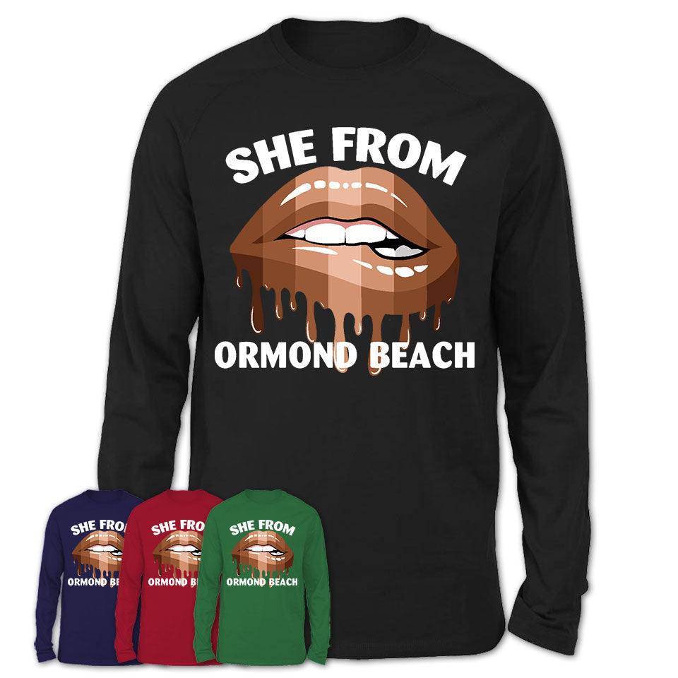 She From Ormond Beach Florida T-Shirt Black Lives Matter Sexy Lips Girl Shirt
