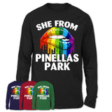 She From Pinellas Park Florida T-Shirt LGBT Pride Sexy Lips Gift Shirt