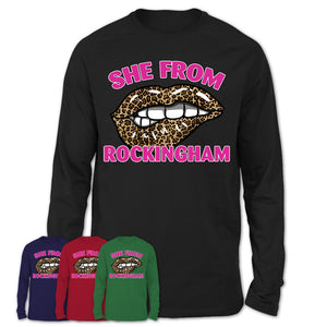 She From Rockingham North Carolina Gift Cheetah Leopard Sexy Lips Shirt