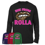 She From Rolla Missouri Gift Cheetah Leopard Sexy Lips Shirt