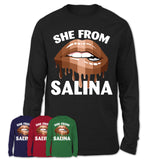 She From Salina Kansas T-Shirt Black Lives Matter Sexy Lips Girl Shirt