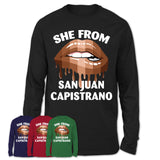 She From San Juan Capistrano California T-Shirt Black Lives Matter Sexy Lips Girl Shirt