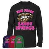 She From Sandy Springs Georgia Gift Cheetah Leopard Sexy Lips Shirt