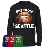 She From Seattle Washington T-Shirt Black Lives Matter Sexy Lips Girl Shirt
