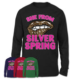 She From Silver Spring Maryland Gift Cheetah Leopard Sexy Lips Shirt