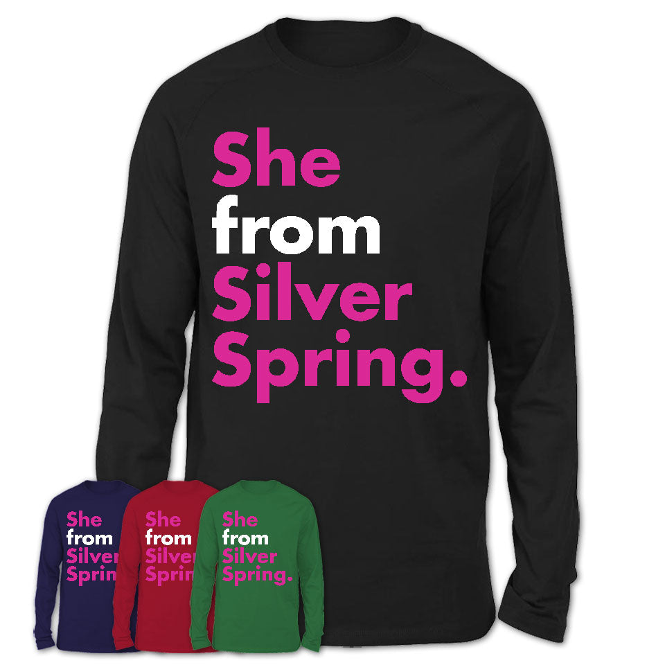 She From Silver Spring Shirt Maryland State Birthday Gift For Her