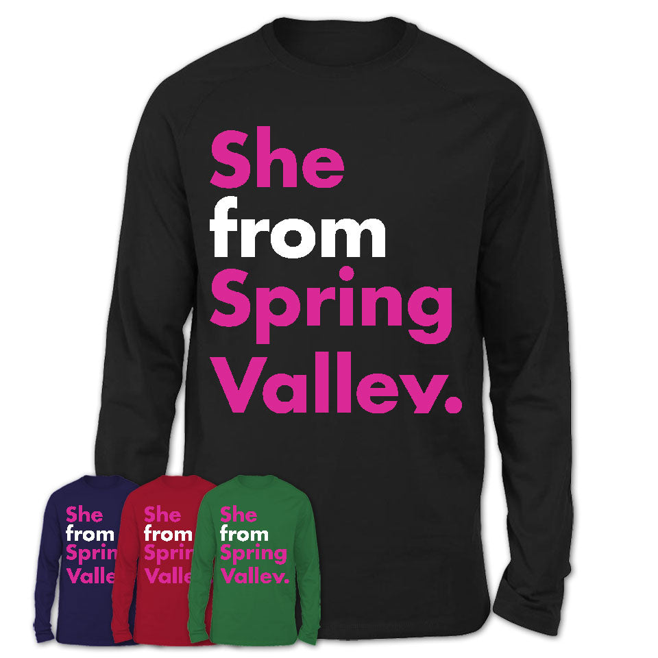She From Spring Valley Shirt Nevada State Birthday Gift For Her
