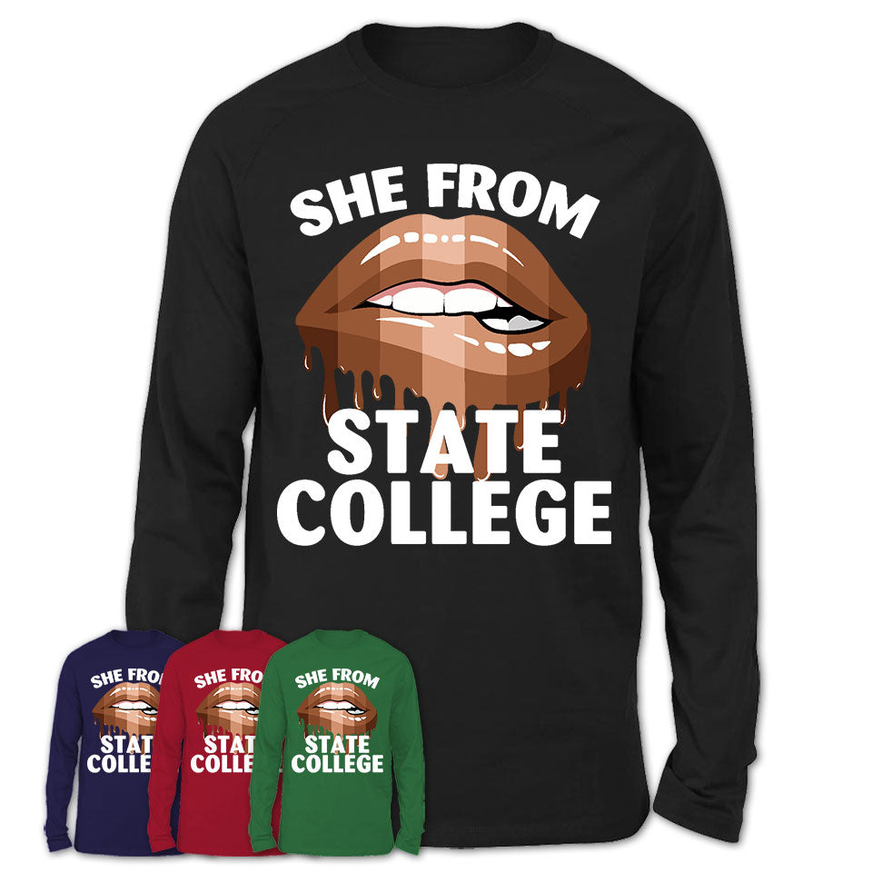She From State College Pennsylvania T-Shirt Black Lives Matter Sexy Lips Girl Shirt