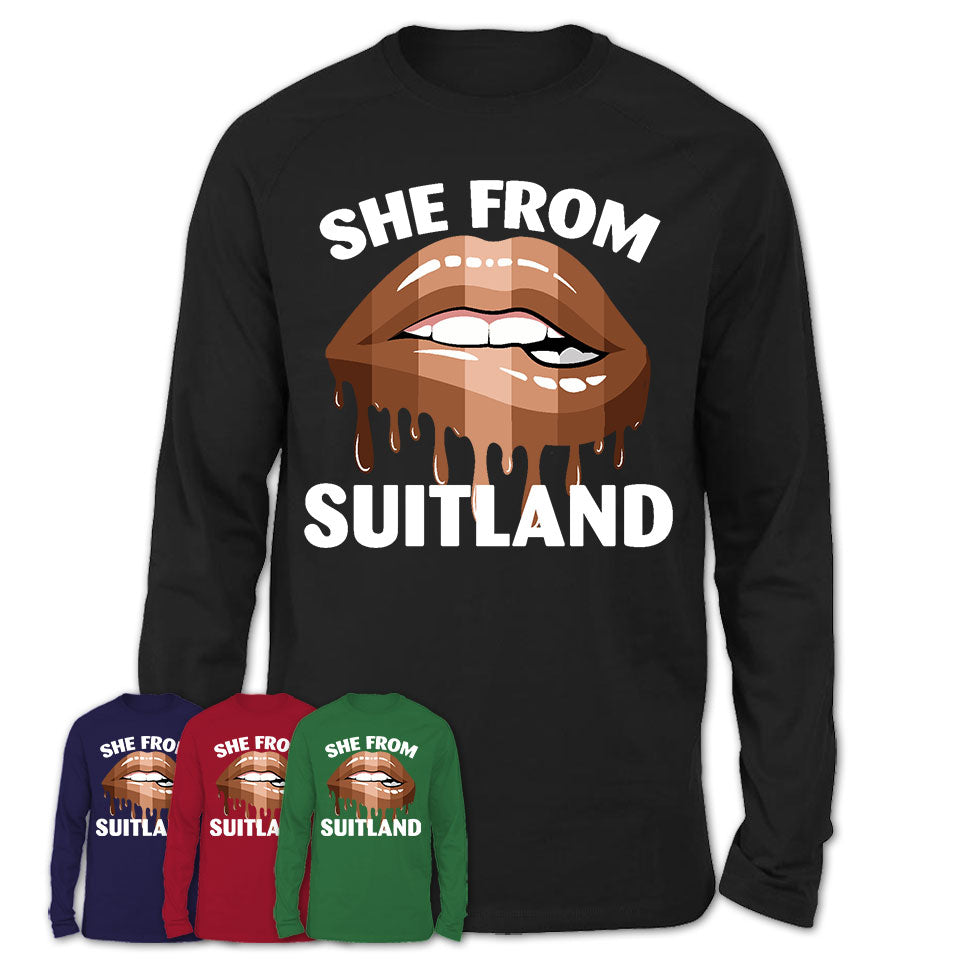 She From Suitland Maryland T-Shirt Black Lives Matter Sexy Lips Girl Shirt