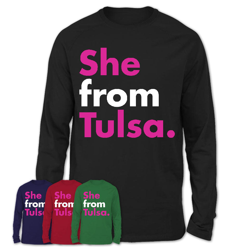 She From Tulsa Shirt Oklahoma State Birthday Gift For Her