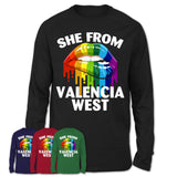 She From Valencia West Arizona T-Shirt LGBT Pride Sexy Lips Gift Shirt