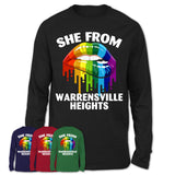 She From Warrensville Heights Ohio T-Shirt LGBT Pride Sexy Lips Gift Shirt