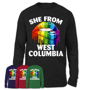 She From West Columbia South Carolina T-Shirt LGBT Pride Sexy Lips Gift Shirt