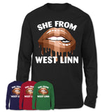 She From West Linn Oregon T-Shirt Black Lives Matter Sexy Lips Girl Shirt