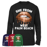She From West Palm Beach Florida T-Shirt Black Lives Matter Sexy Lips Girl Shirt