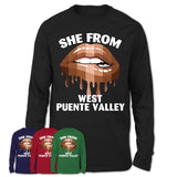 She From West Puente Valley California T-Shirt Black Lives Matter Sexy Lips Girl Shirt