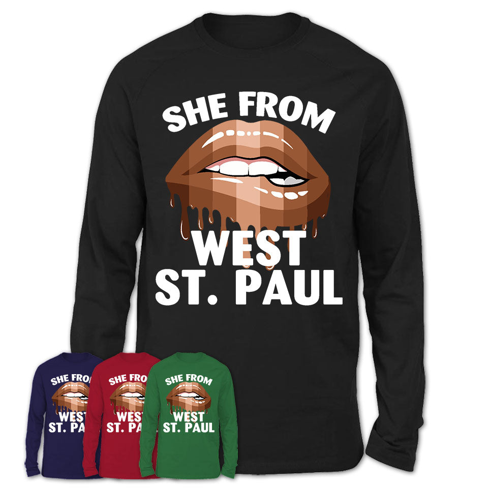 She From West St. Paul Minnesota T-Shirt Black Lives Matter Sexy Lips Girl Shirt