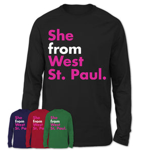 She From West St. Paul Shirt Minnesota State Birthday Gift For Her