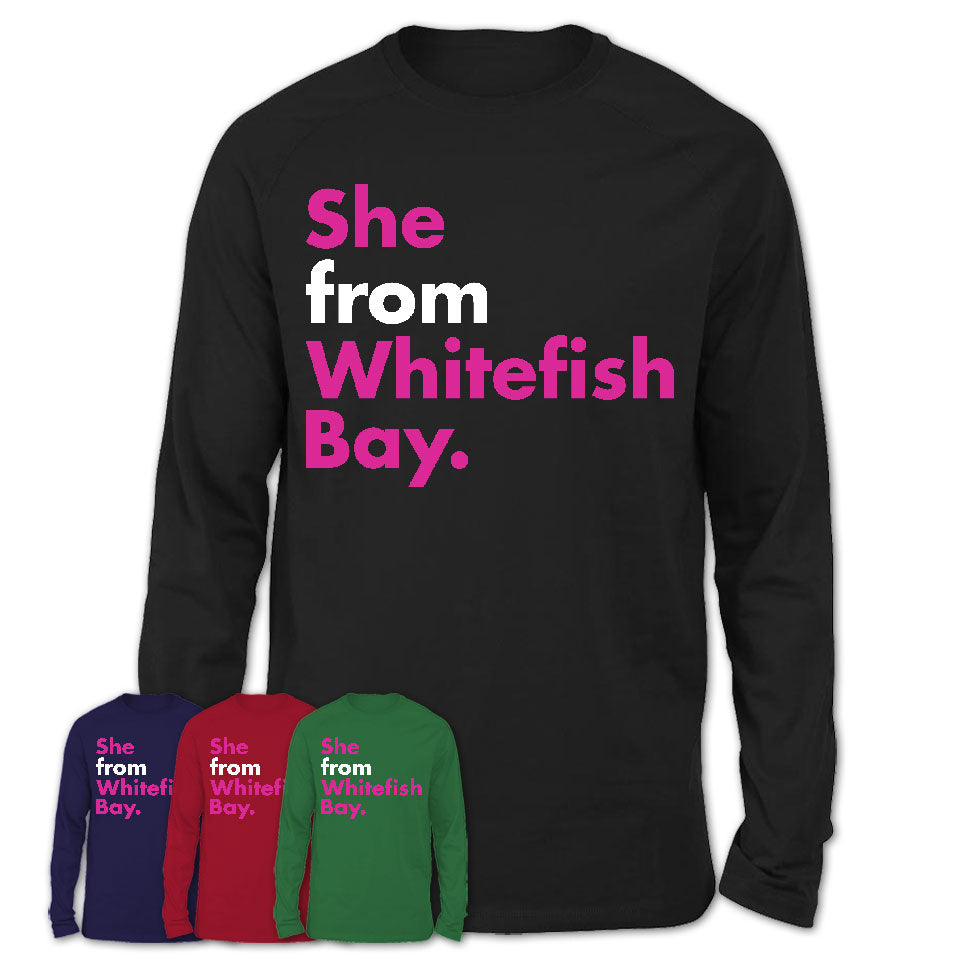 She From Whitefish Bay Shirt Wisconsin State Birthday Gift For Her
