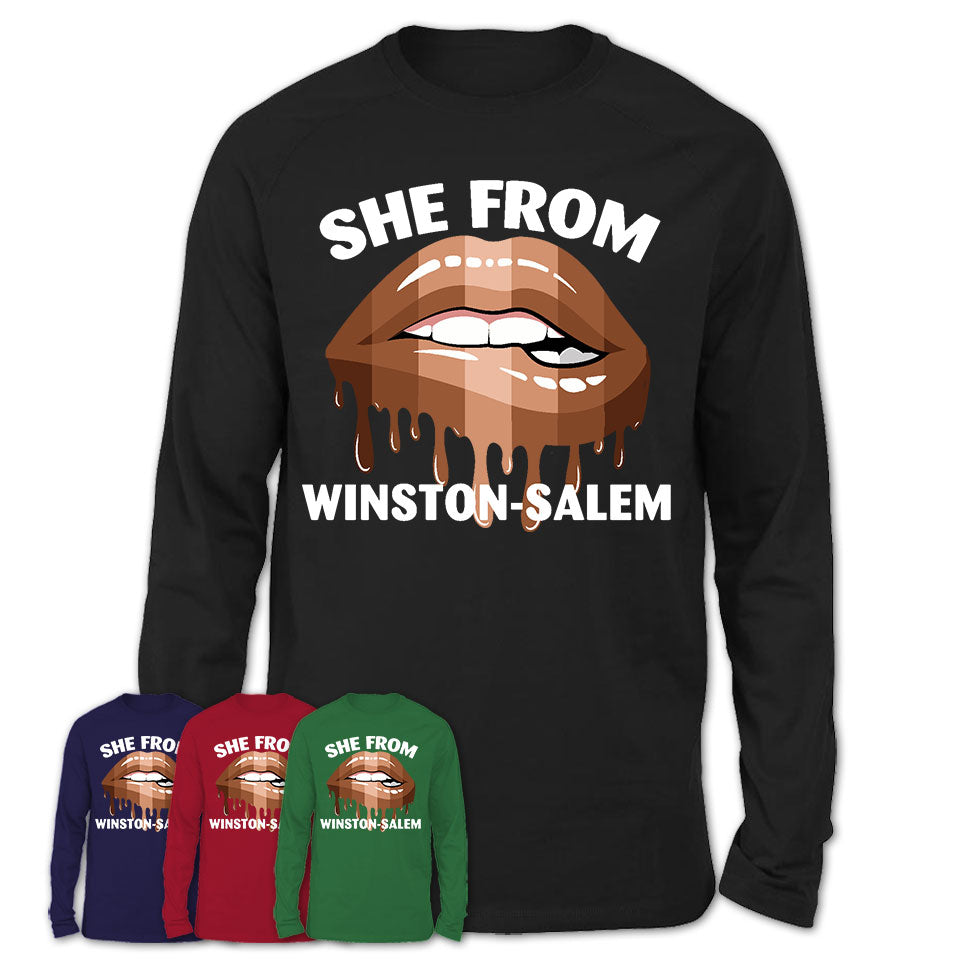 She From Winston-Salem North Carolina T-Shirt Black Lives Matter Sexy Lips Girl Shirt