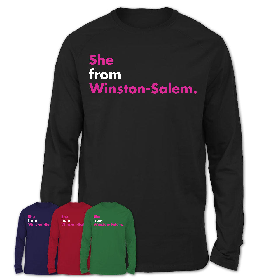 She From Winston-Salem Shirt North Carolina State Birthday Gift For Her