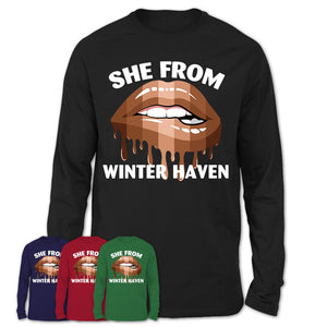 She From Winter Haven Florida T-Shirt Black Lives Matter Sexy Lips Girl Shirt