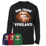 She From Ypsilanti Michigan T-Shirt Black Lives Matter Sexy Lips Girl Shirt