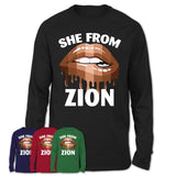 She From Zion Illinois T-Shirt Black Lives Matter Sexy Lips Girl Shirt