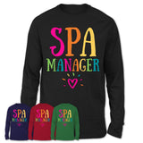 Spa Manager Rainbow Lettering Heart Shirt, Employee Appreciation Gifts