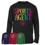 Sports Agent Rainbow Lettering Heart Shirt, Employee Appreciation Gifts