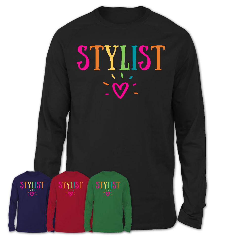 Stylist Rainbow Lettering Heart Shirt, Employee Appreciation Gifts