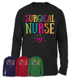 Surgical Nurse Rainbow Lettering Heart Shirt, Employee Appreciation Gifts