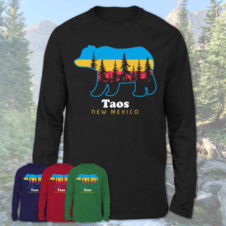 Taos New Mexico Funny Mountain Hiking Camping Adventure Bear Pattern Vintage Gift Shirt