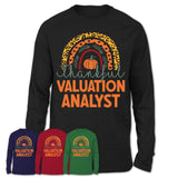 Thankful Valuation Analyst Shirt, Pumpkin Rainbow Sweater for Fall Lovers, Thanksgiving Gift for Valuation Analyst Women